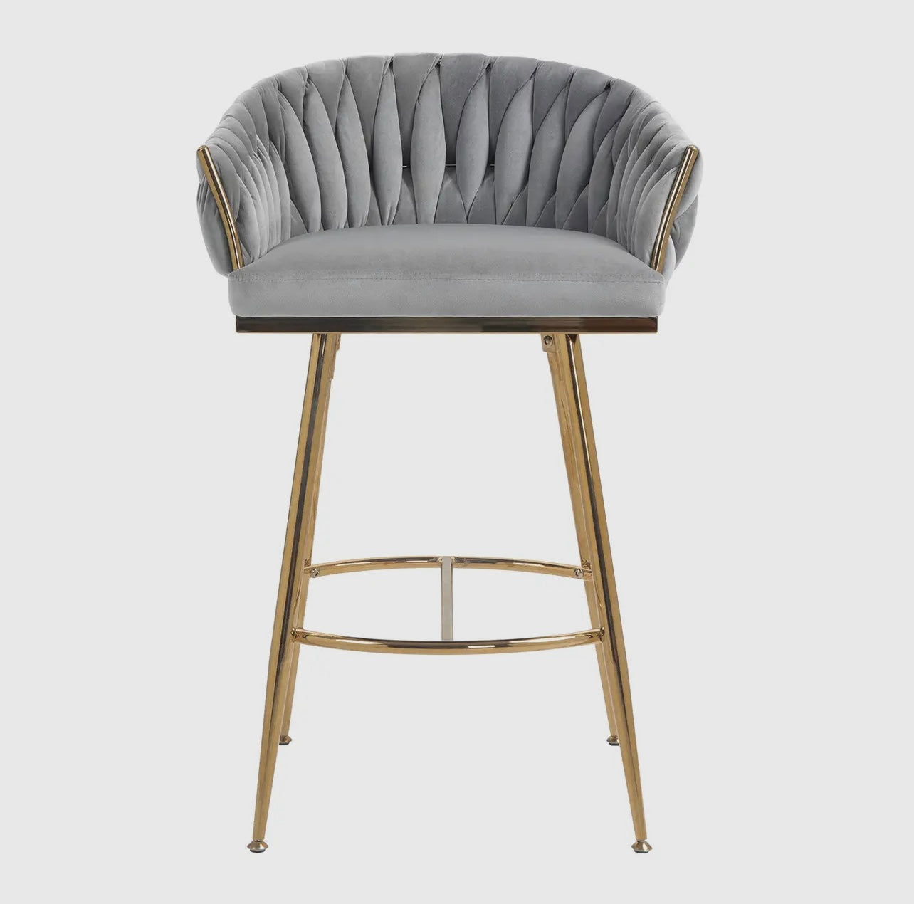 Modern Velvet Bar Stools (2 Set)