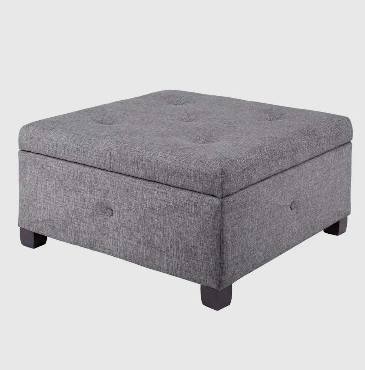 Button tufted square accent ottoman