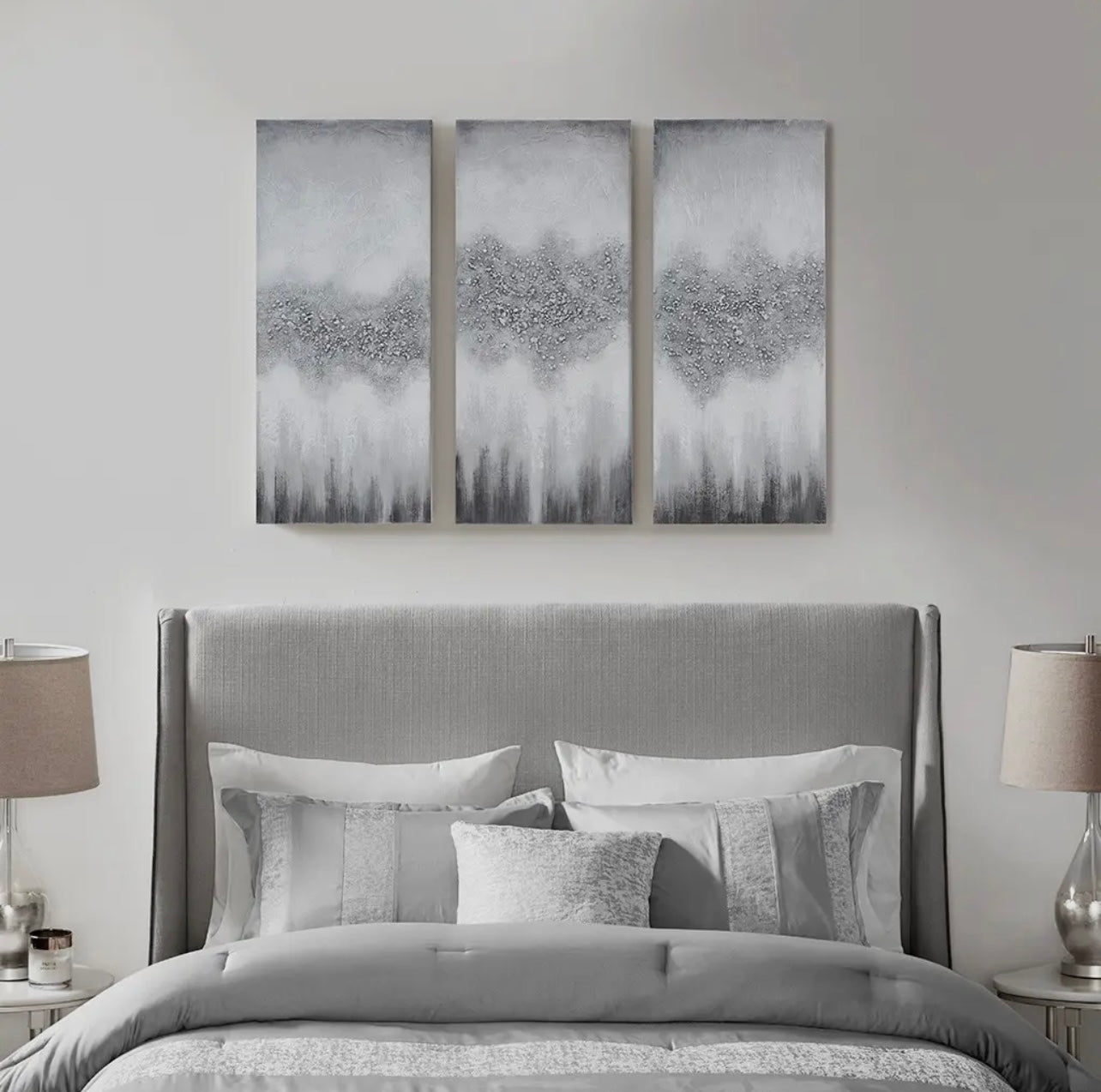 Hand painted with real stone wall decor