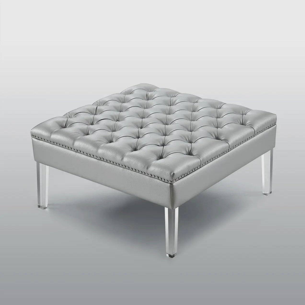 Leather cocktail Ottoman